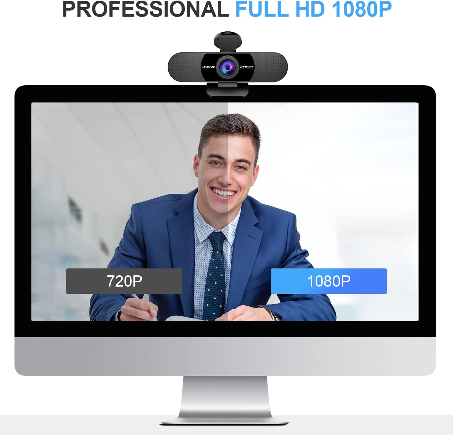 Emeet Webcam C960 Webcam with 2 Microphone, 1080P