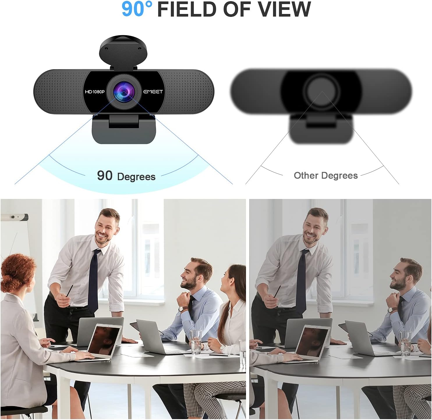 Emeet Webcam C960 Webcam with 2 Microphone, 1080P