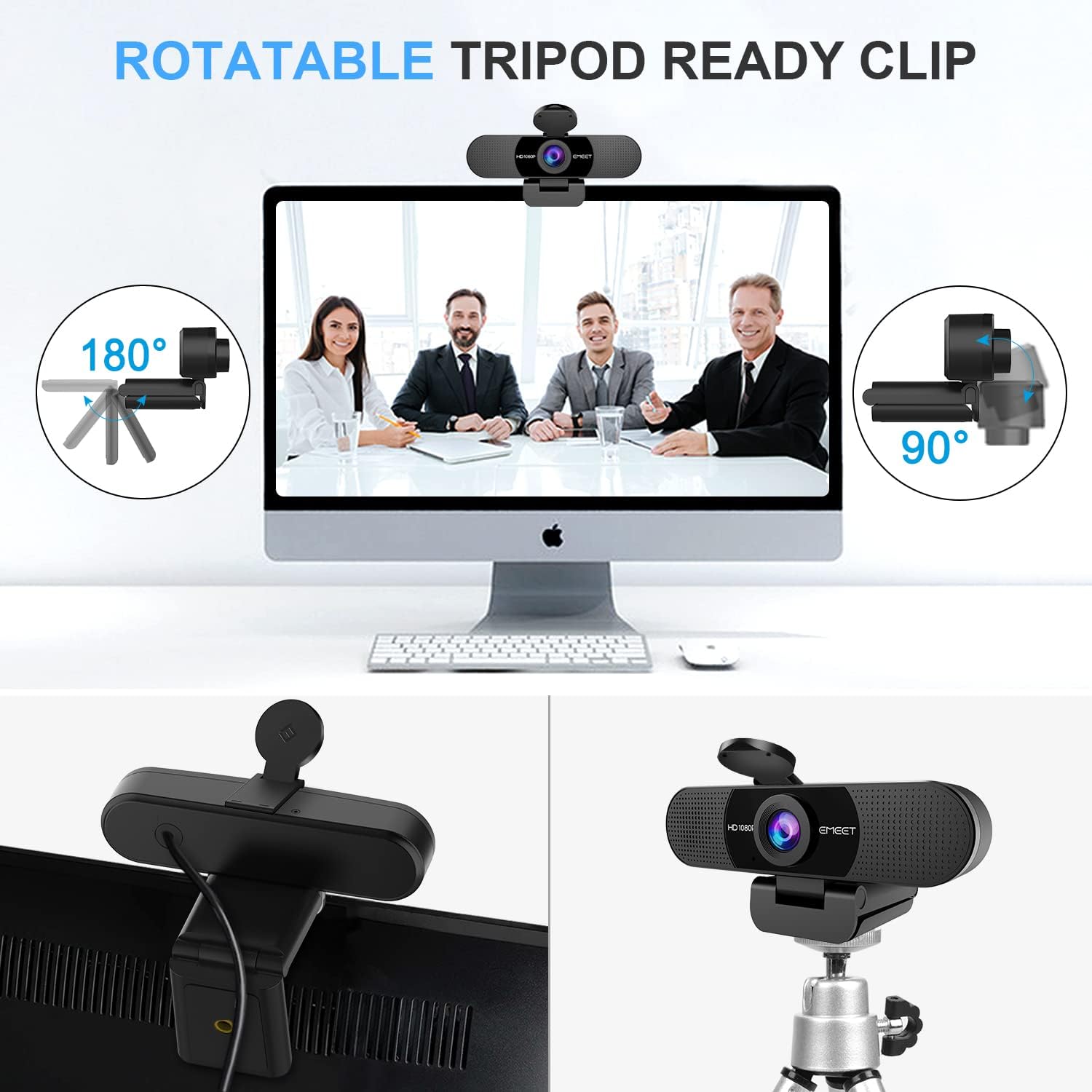 Emeet Webcam C960 Webcam with 2 Microphone, 1080P