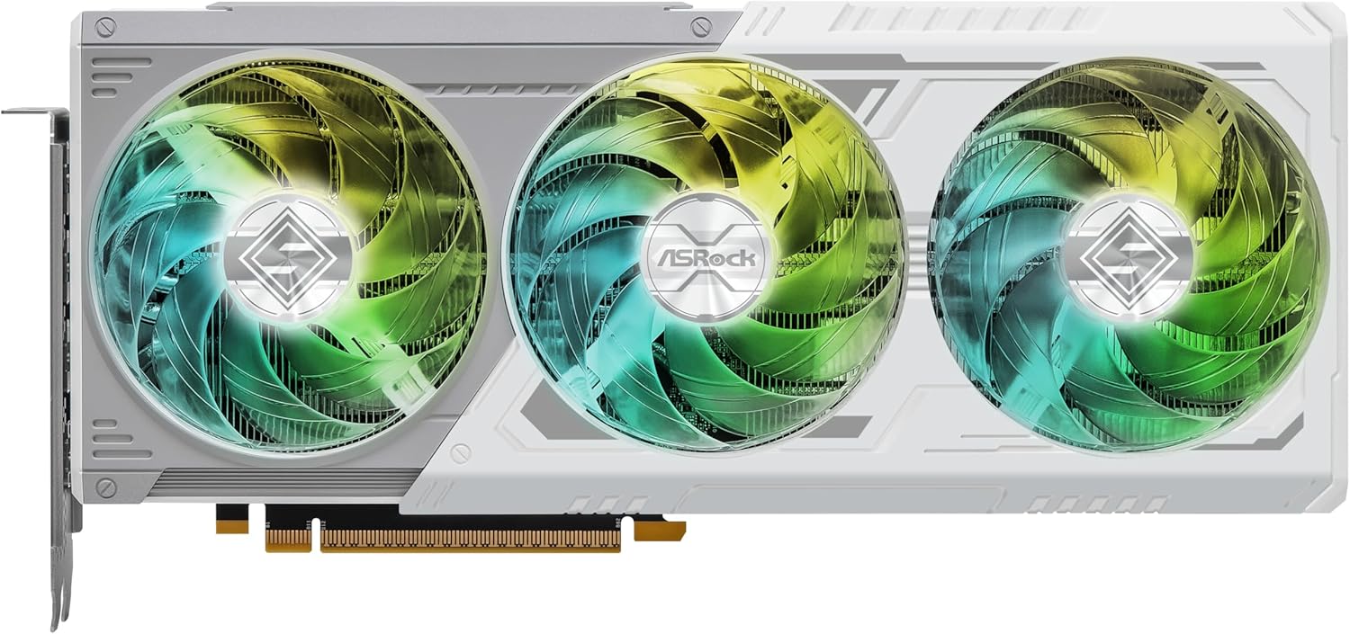 ASRock Graphic Card Intel Arc B580 Steel Legend 12GB OC Triple Fan White