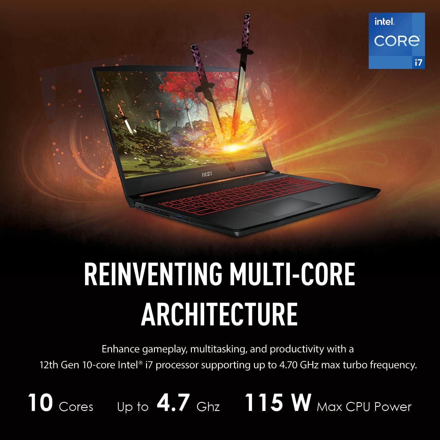 MSI Laptop Katana GF66 12UD Intel core i7-12700H RTX 3050Ti 4GB 16GB RAM 512GB NVMe 15.6