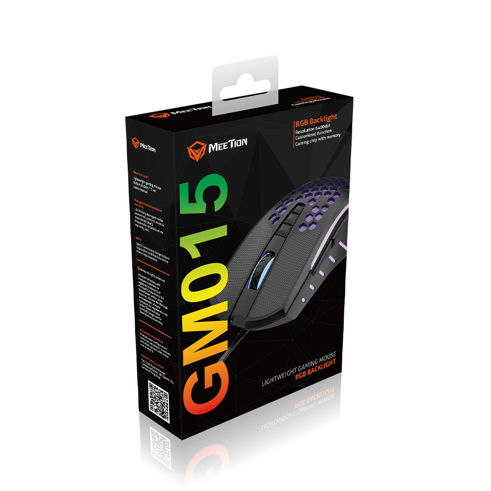 Meetion Mouse GM 015 Wired Lightweight RGB Gaming Mouse