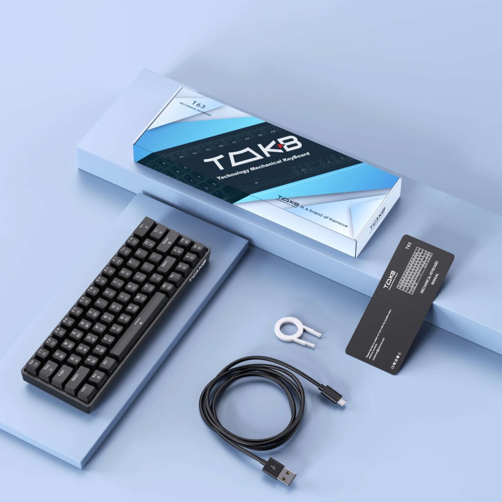 Kemove Keyboard TMKB T63 60% Wireless Mechanical Black Red Switch