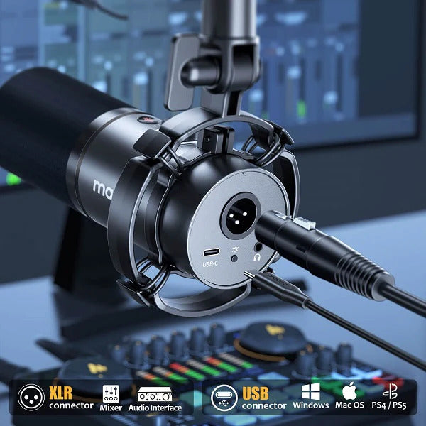 MAONO Microphone PD200X USB/XLR Dynamic Podcasting With RGB Lights