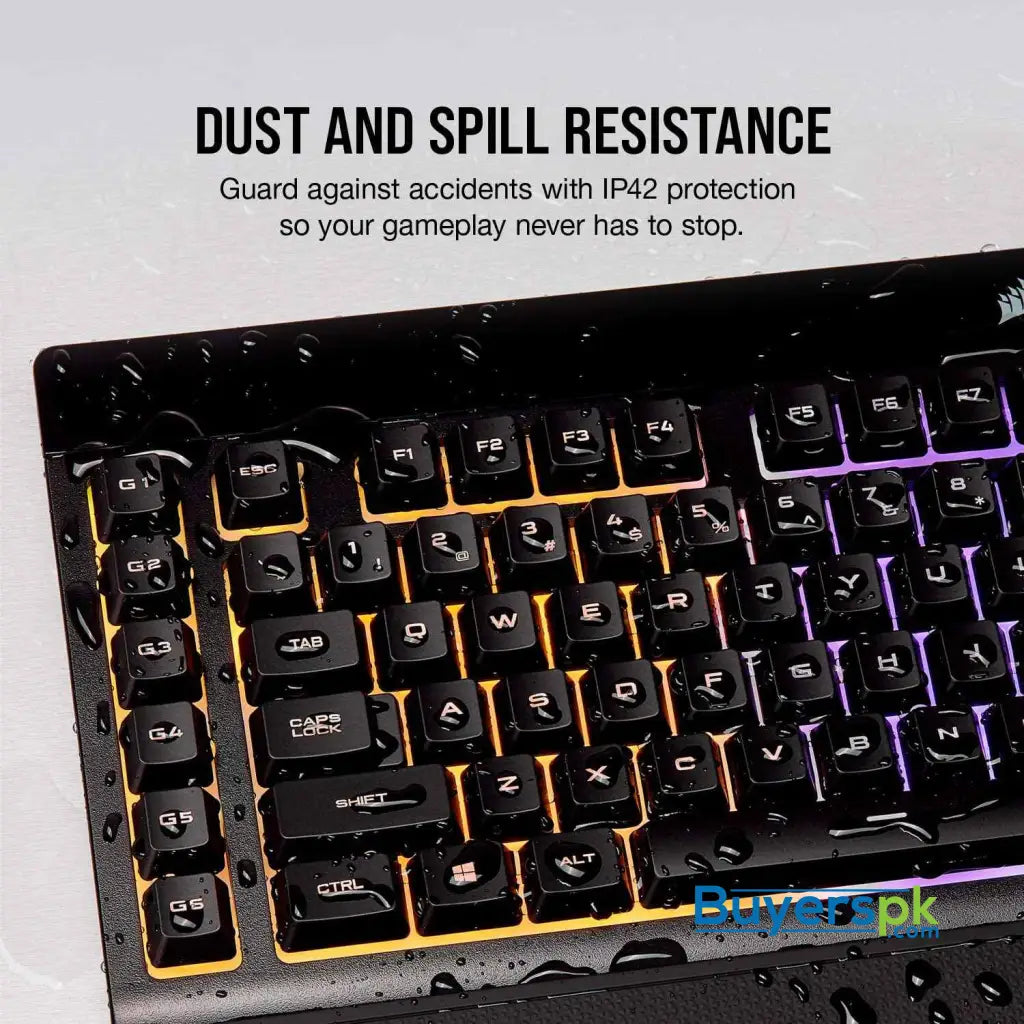 Corsair K55 Rgb Gaming Keyboard - Quiet & Satisfying Led Backlit Keys - Media Controls - Wrist Rest - Price in Pakistan