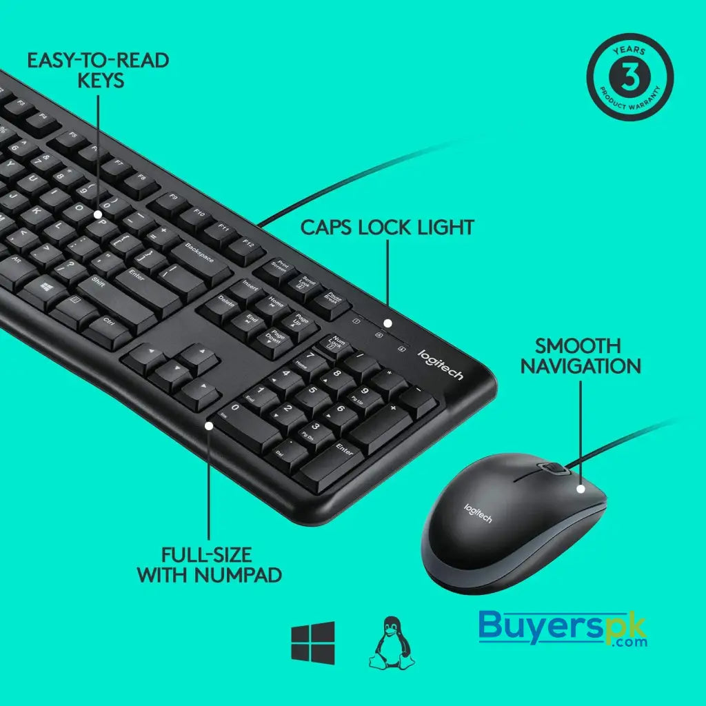 Logitech Desktop Mk120 Usb Mouse and Keyboard - Price in Pakistan