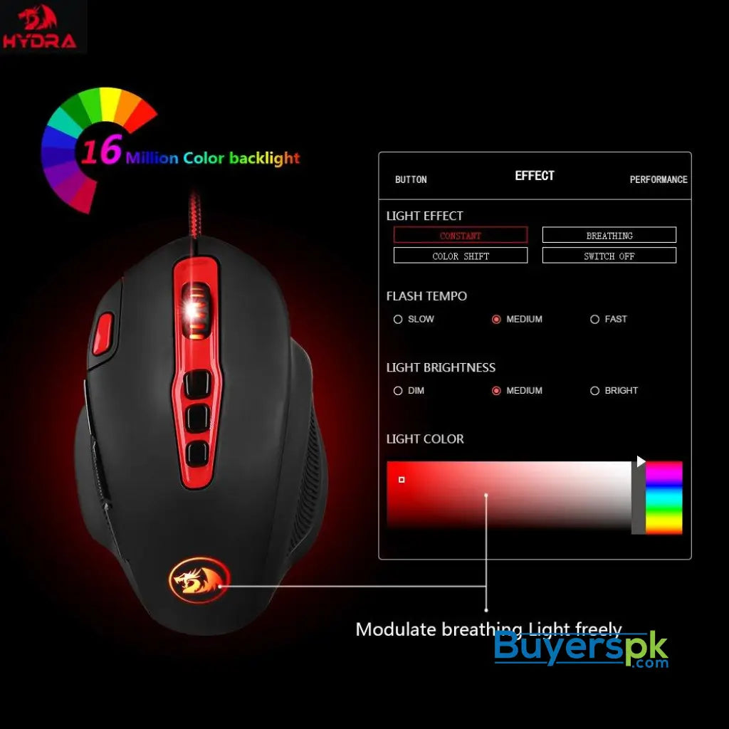 Redragon M805 Hydra Wired Gaming Mouse - Mouse