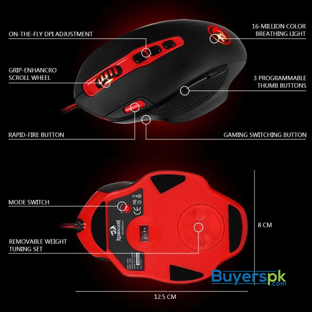 Redragon M805 Hydra Wired Gaming Mouse - Mouse