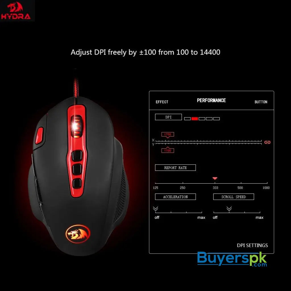 Redragon M805 Hydra Wired Gaming Mouse - Mouse