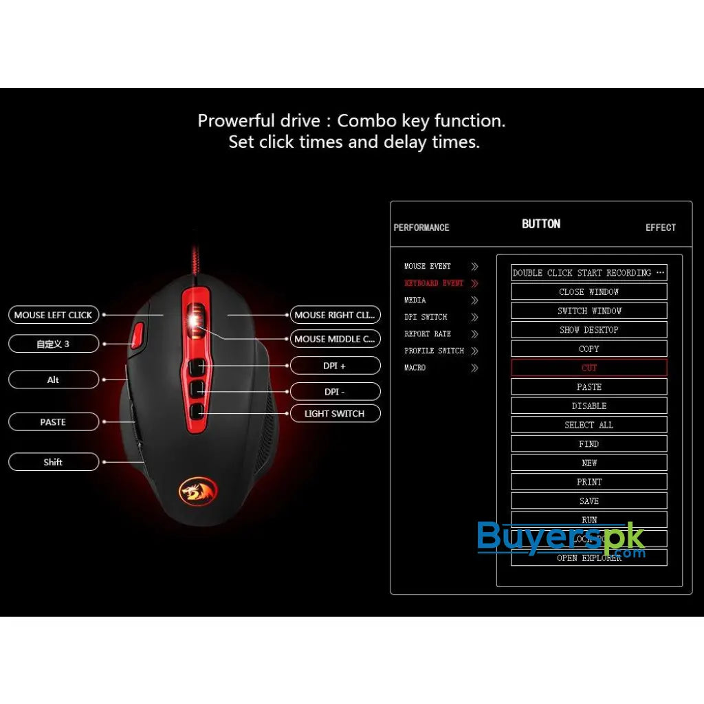 Redragon M805 Hydra Wired Gaming Mouse - Mouse
