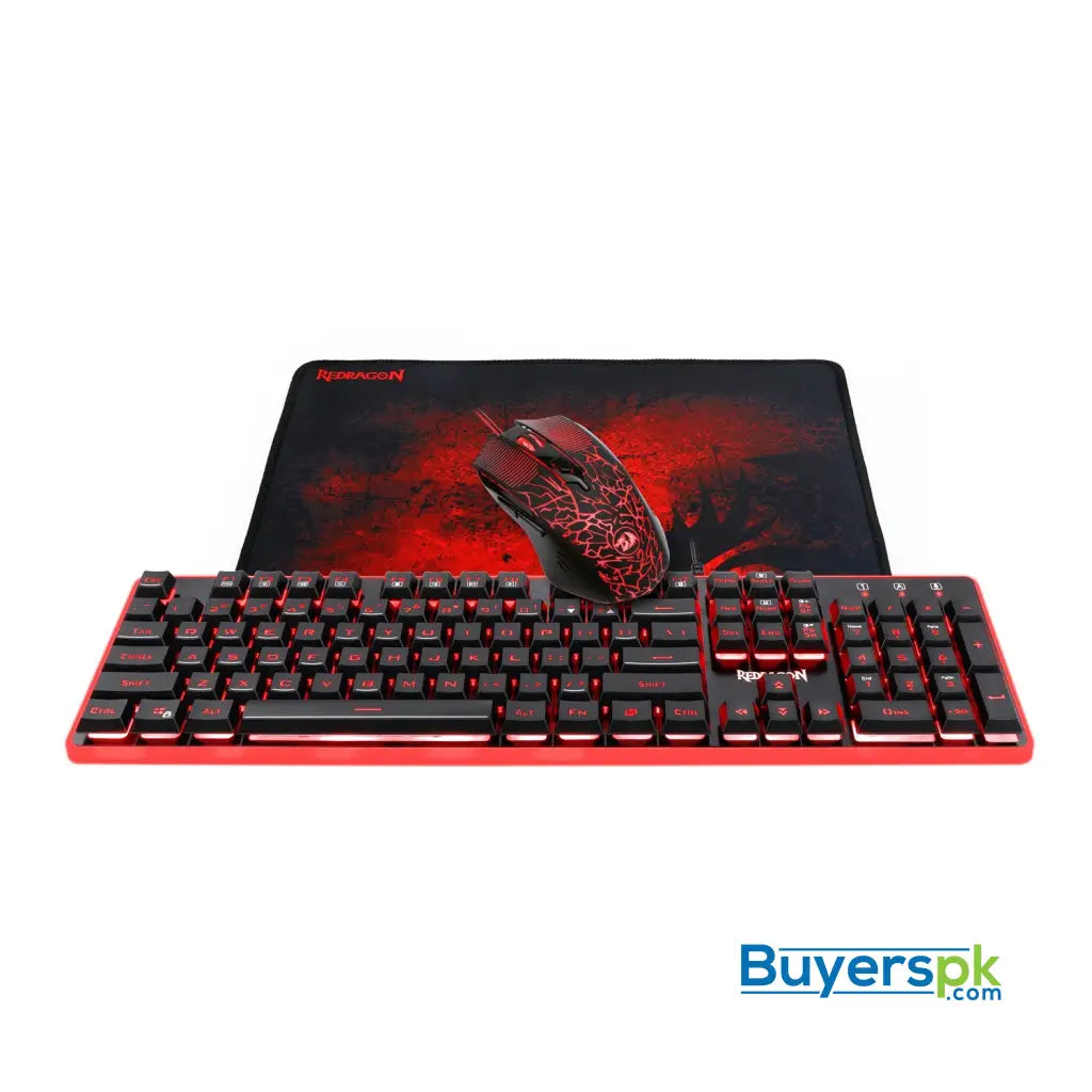 Redragon S107 PC Gaming Keyboard and Mouse Combo & Large Mouse Pad Mechanical Feel RGB Backlit & Edge Side Light Illumination Keyboard 3200
