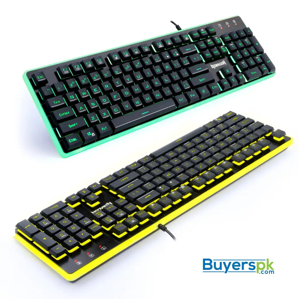 Redragon S107 PC Gaming Keyboard and Mouse Combo & Large Mouse Pad Mechanical Feel RGB Backlit & Edge Side Light Illumination Keyboard 3200