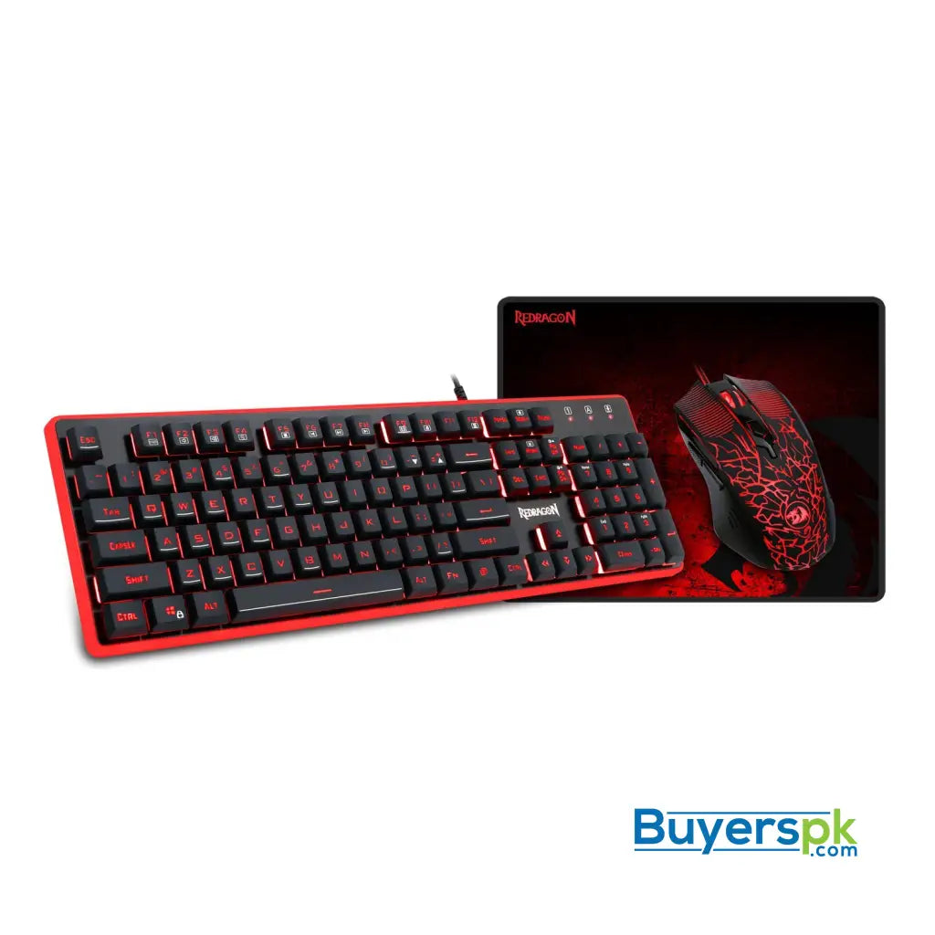 Redragon S107 PC Gaming Keyboard and Mouse Combo & Large Mouse Pad Mechanical Feel RGB Backlit & Edge Side Light Illumination Keyboard 3200