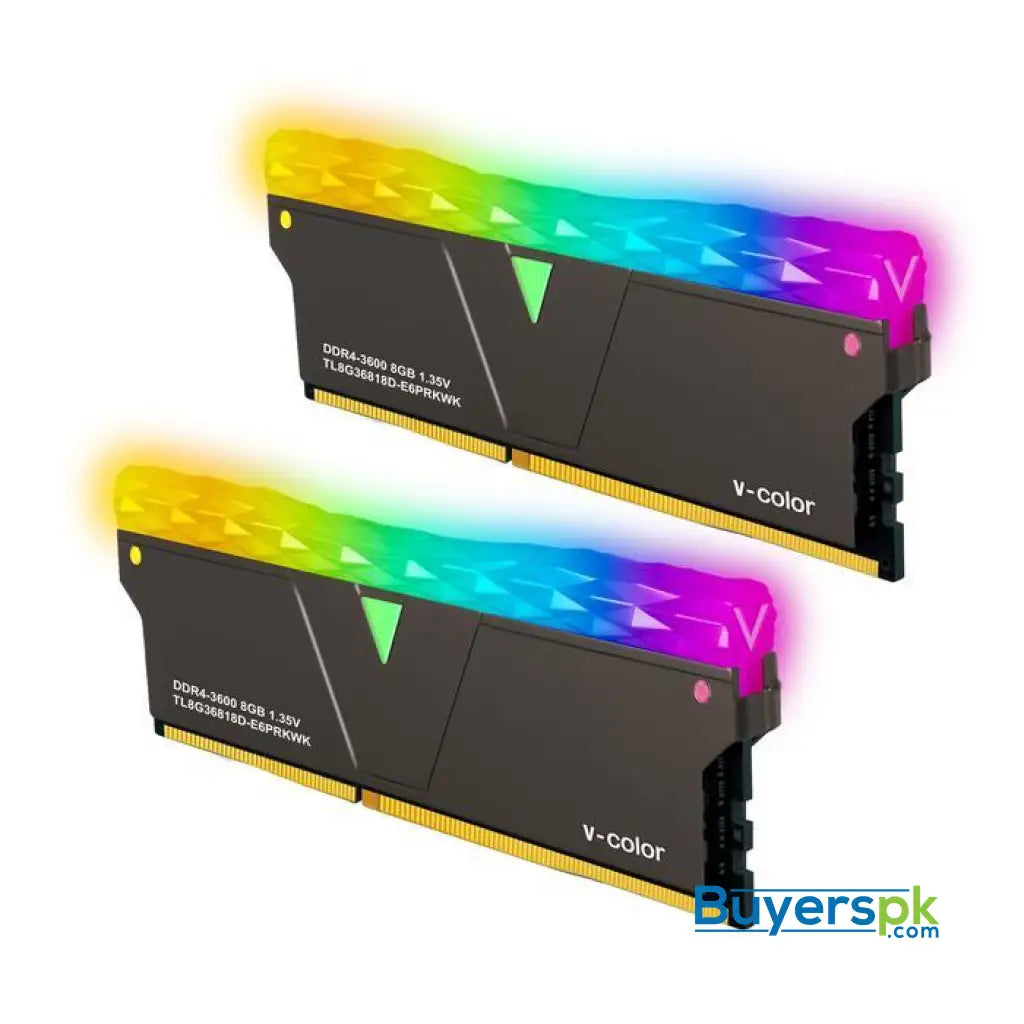 V-color Prism Pro Rgb 16gb(8gbx2)ddr4 Dram 3600mhz Gaming Memory Ram - Jet Black - RAM Price in Pakistan