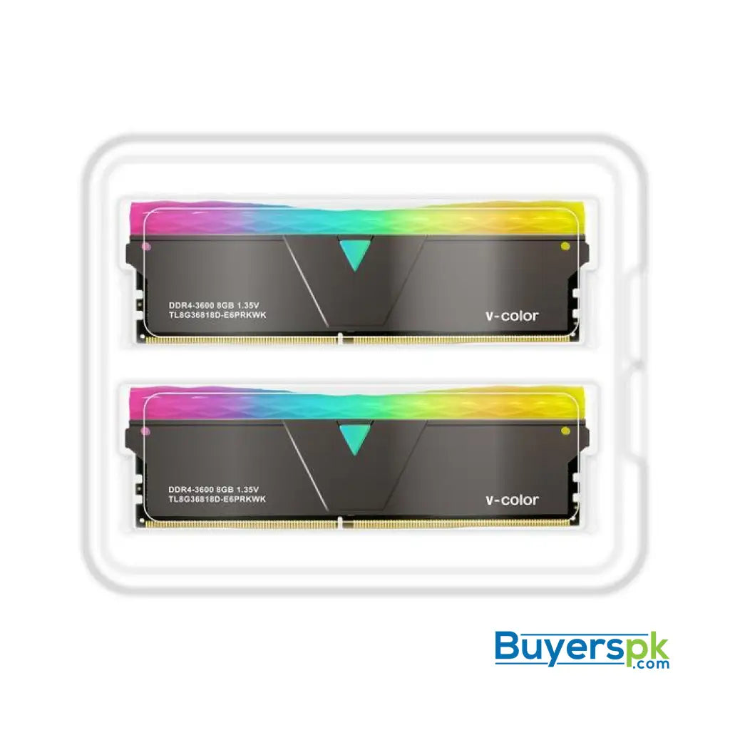 V-color Prism Pro Rgb 16gb(8gbx2)ddr4 Dram 3600mhz Gaming Memory Ram - Jet Black - RAM Price in Pakistan