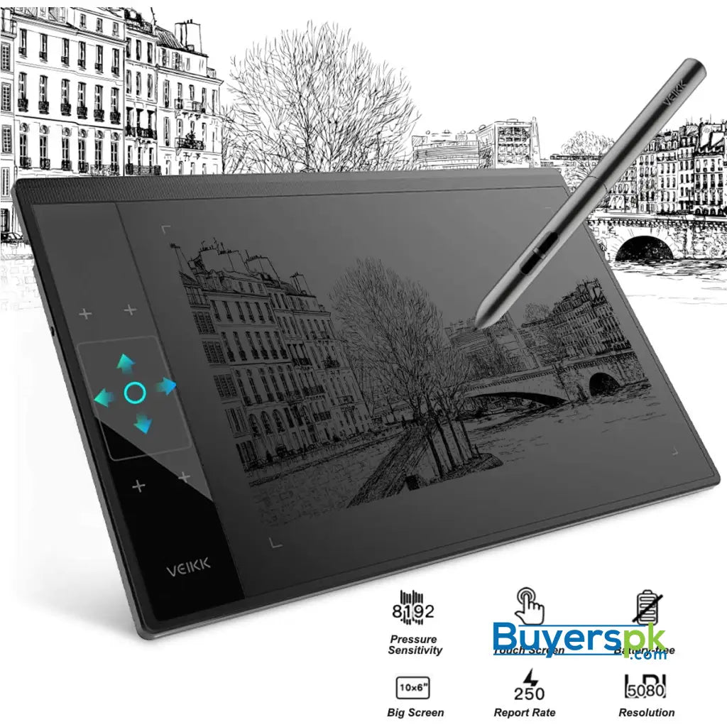 Veikk A30 Graphic Pen Tablet with Gesture Touch Pad - Price in Pakistan