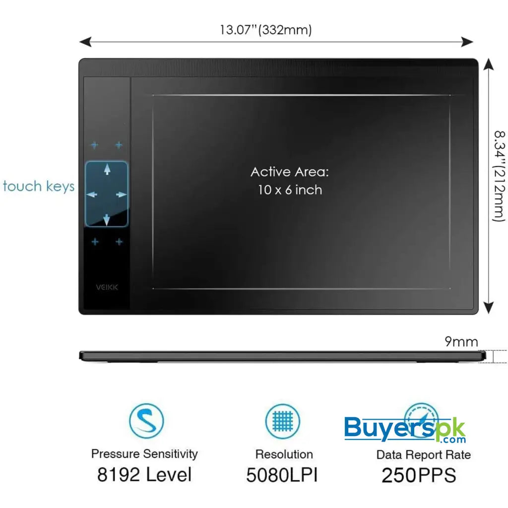 Veikk A30 Graphic Pen Tablet with Gesture Touch Pad - Price in Pakistan