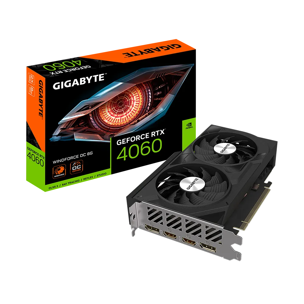 Gigabyte Graphic Card Geforce RTX 4060 WINDFORCE OC 8G
