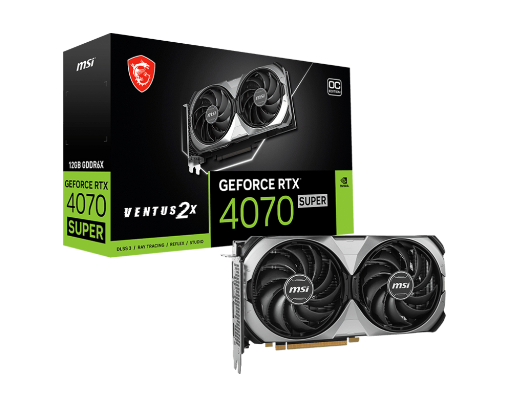 MSI Graphic Card RTX 4070 Super 12GB OC Ventus 2x