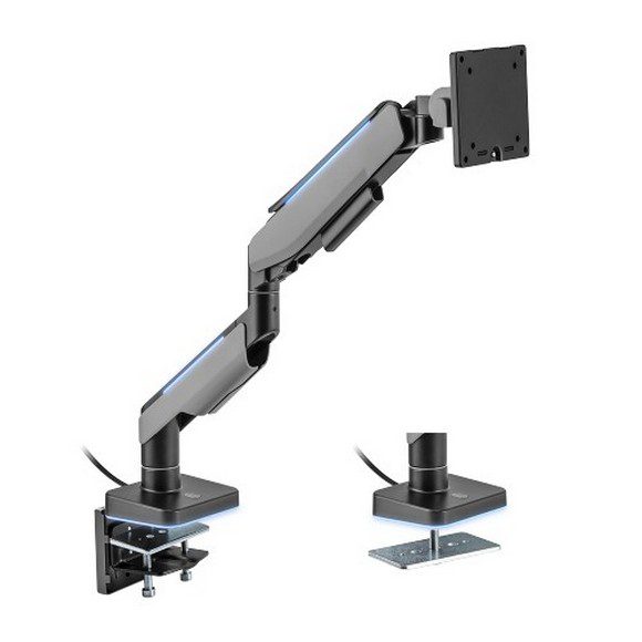 MXG Led Stand HMA-12R Heavy Duty RGB Gaming Monitor Arm Matte Black