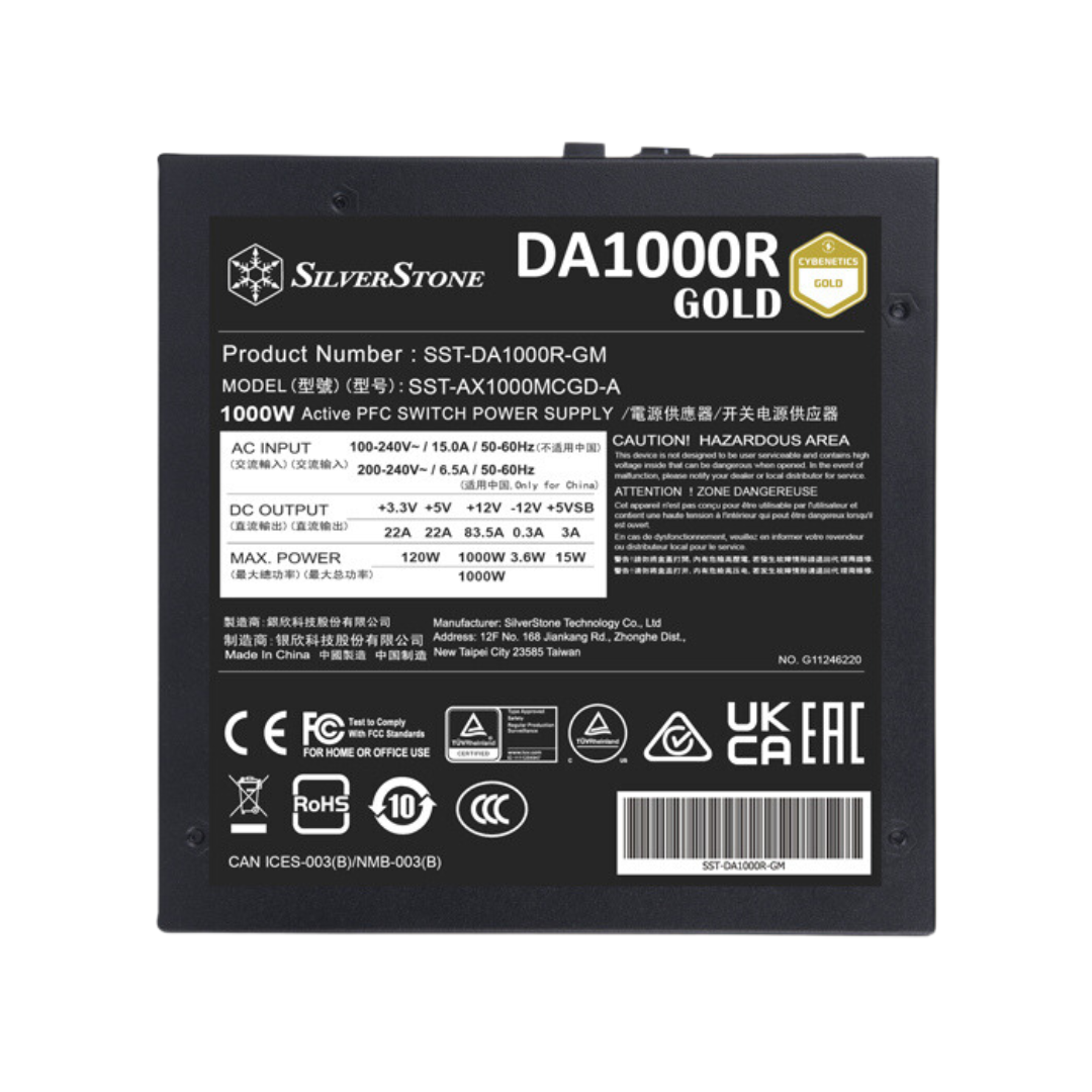 SilverStone Power Supply DA1000R 1000 Watt 80+ Gold
