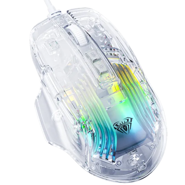 Aula Mouse S80 Gaming Mouse Transparent Wired White