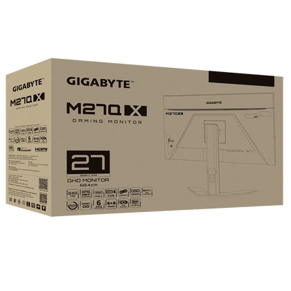Gigabyte LED Monitor M27QX 27 Inch 240Hz 1440P IPS 1ms Gaming