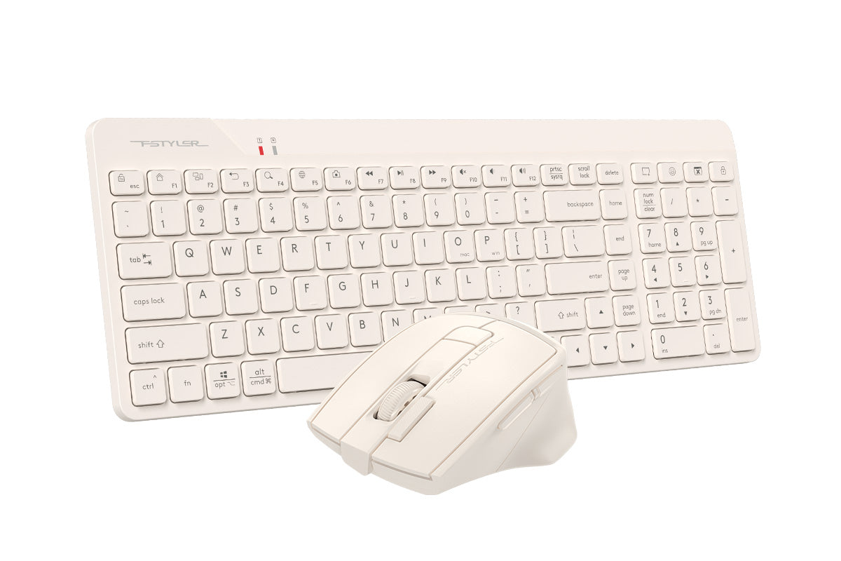 A4Tech Keyboard Mouse FG2400 Air2 2.4G Wireless Desktop Set Beige