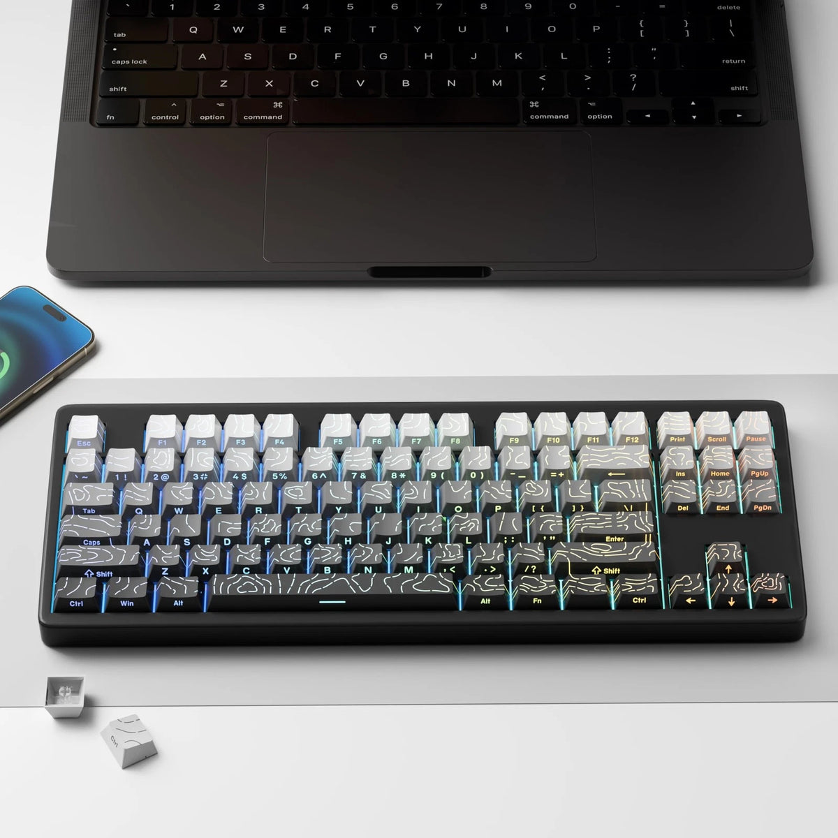 Turbo Keycaps AIT 25 Dust 133 Keycaps Set Gradient Dark Gray/Dust