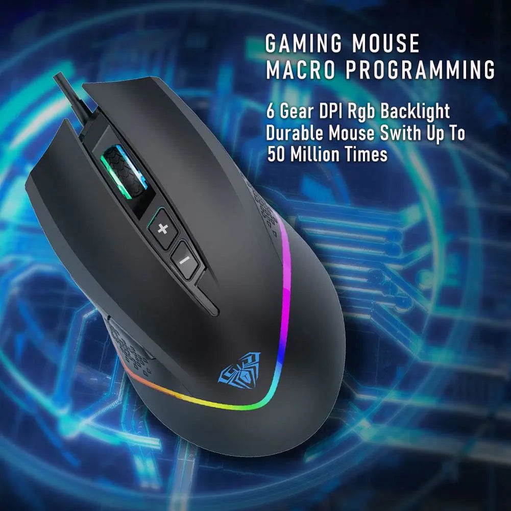 Aula Mouse Wind F805 Wired 6400 DPI Black
