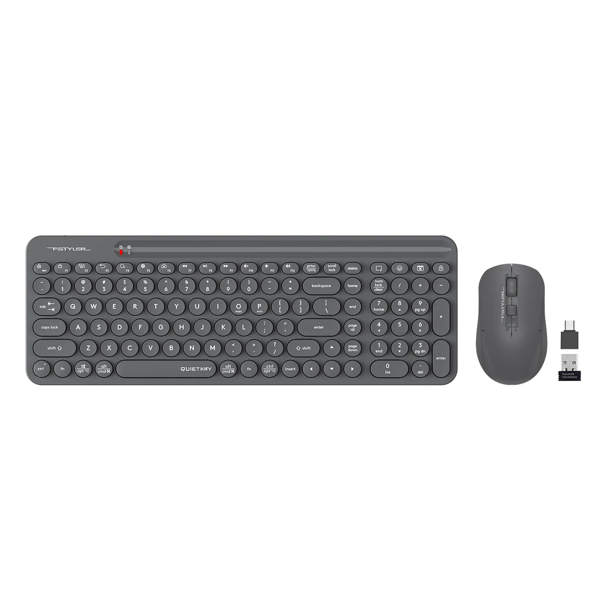 A4Tech Keyboard Mouse FG3300 Air2 2.4G Wireless Desktop Set Grey