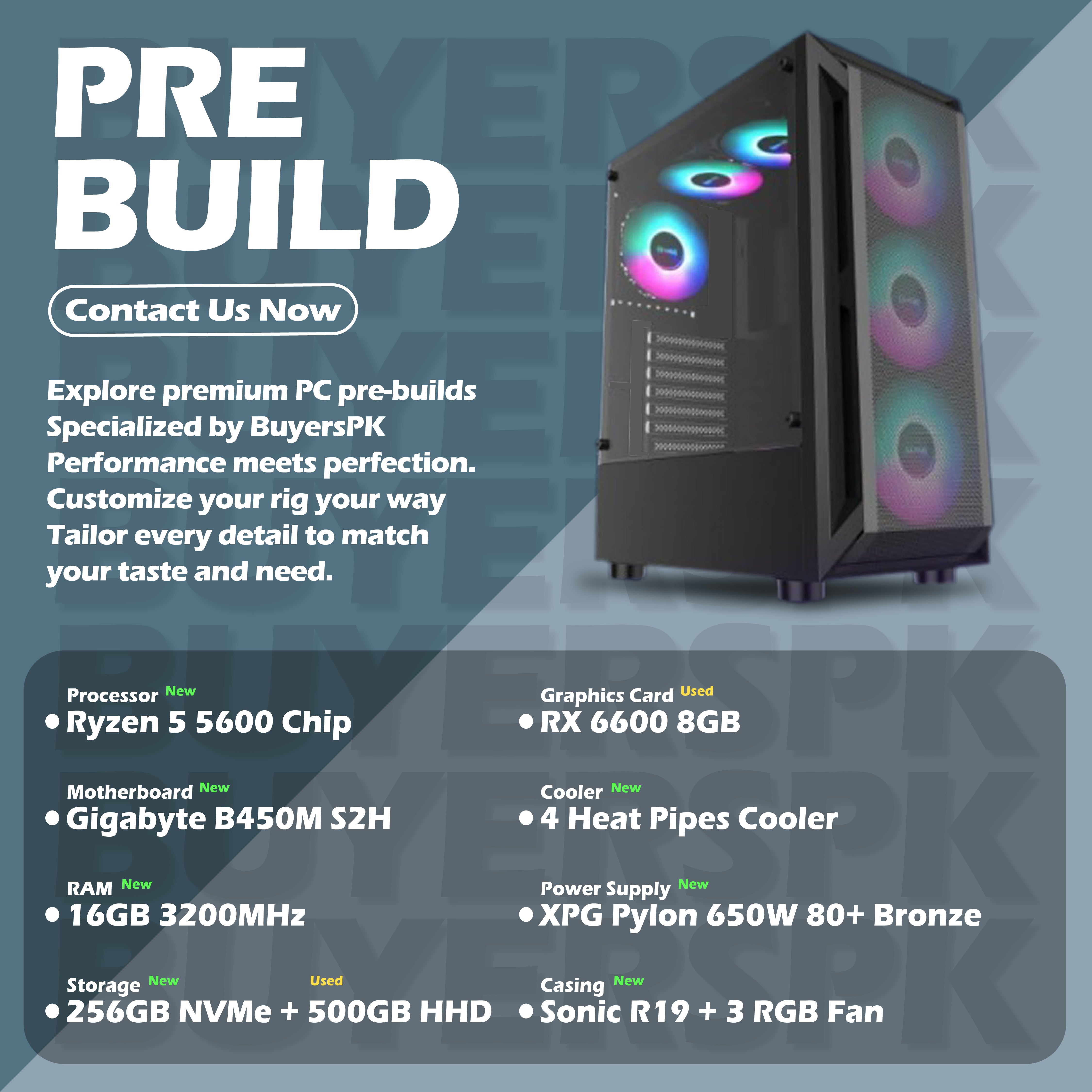 AMD Pre build Ryzen 5 5600 With RX 6600 8GB