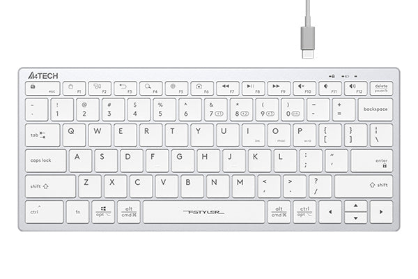 A4Tech Keyboard FBX51C Bluetooth 2.4G Wireless White