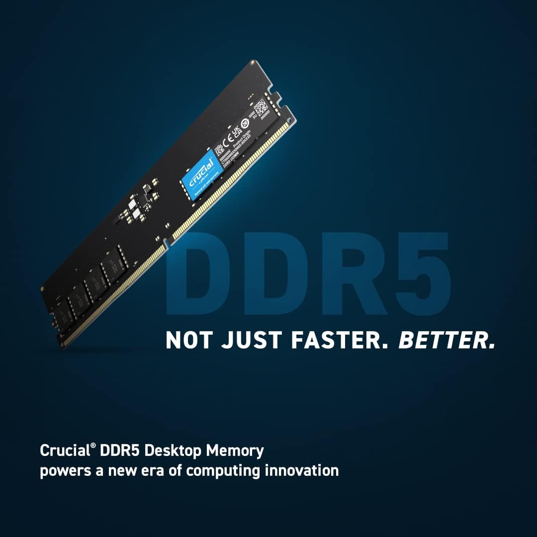 Crucial RAM Desktop 16GB DDR5 4800MHz CL40 Memory