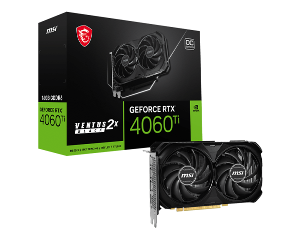 MSI Graphic Card RTX 4060 TI 16GB OC Ventus 2x