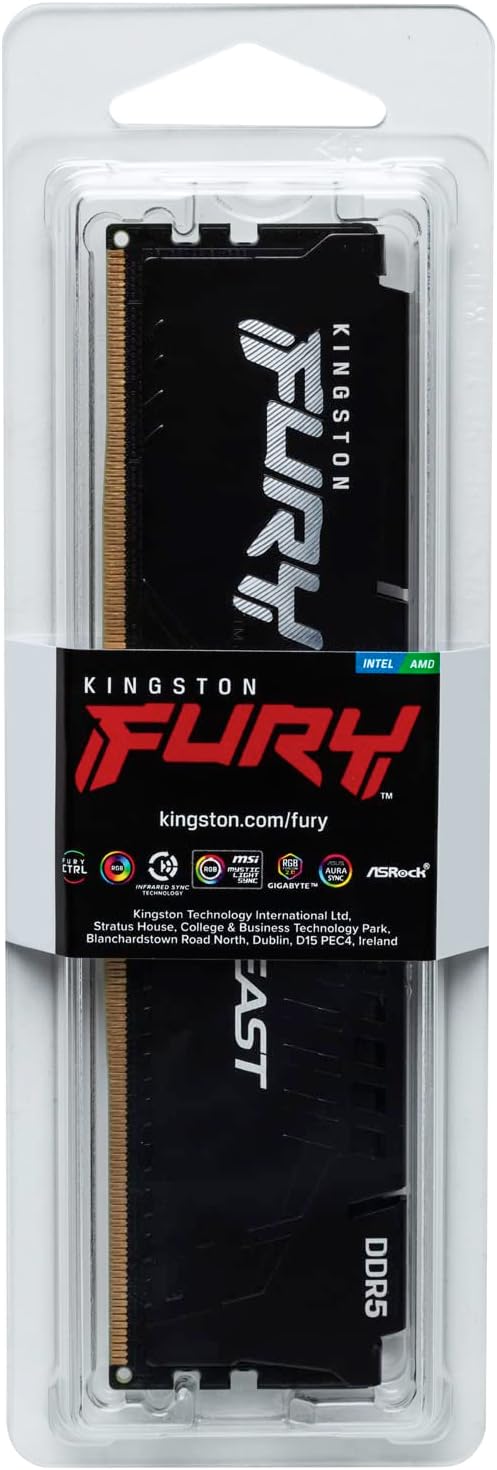Kingston RAM Desktop Fury 16GB DDR5 5200MHz CL40 Memory