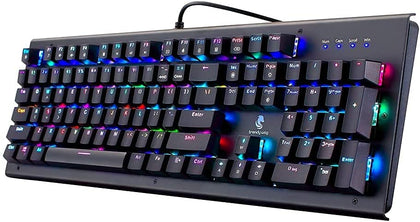 Trendy Wag Keyboard Mechanical Gaming Full Size Wired RGB Blue Swtiches