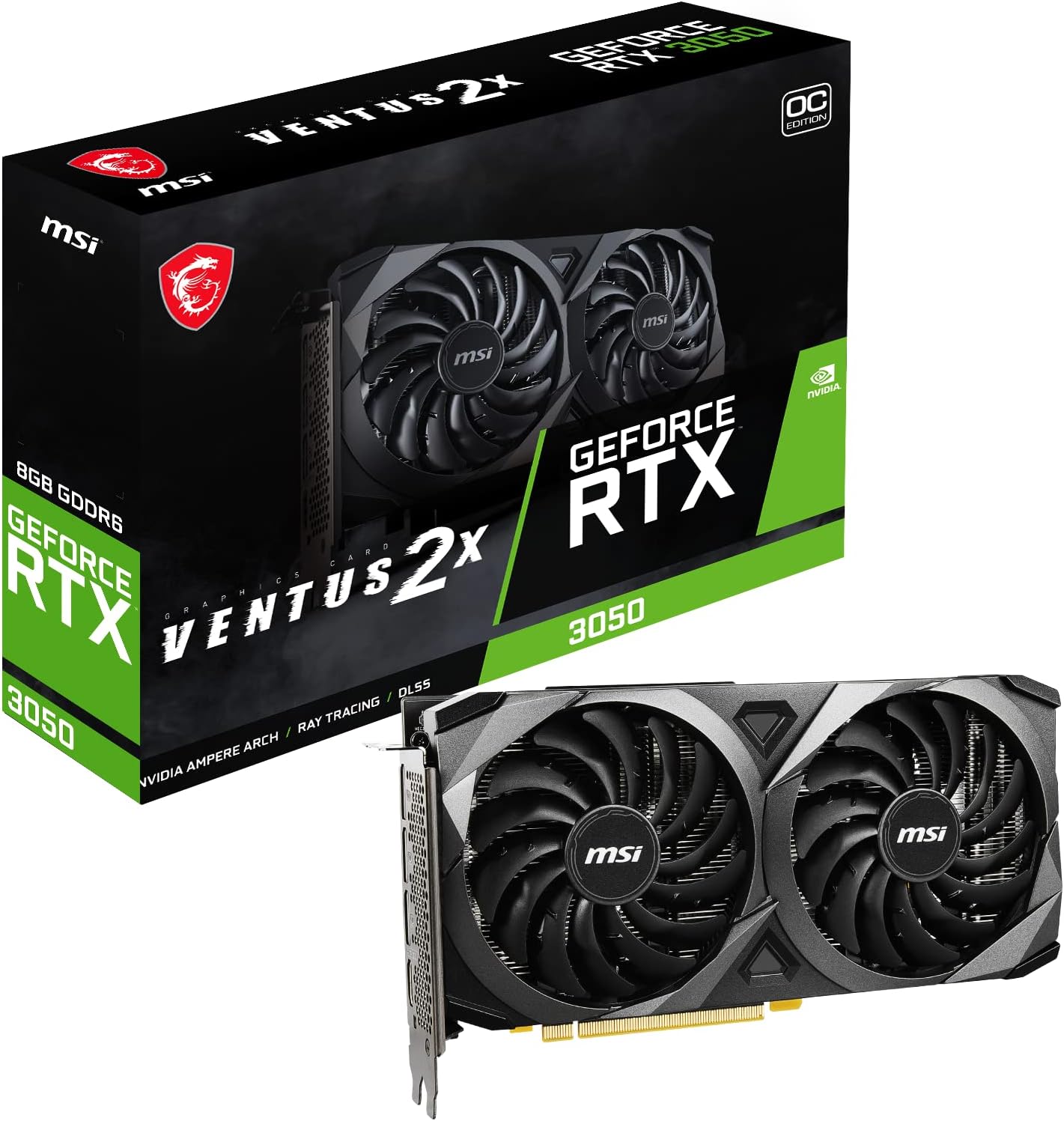 MSI Graphic Card RTX 3050 8GB Ventus 2X