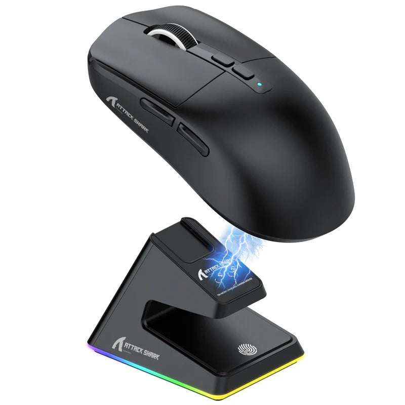ATTACK SHARK Mouse X6 Three Modes Gaming With Charging Dock - Black