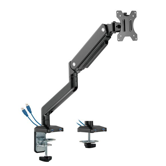 MXG LED Stand BMA-12U Single Monitor Premium Aluminum Spring-Assisted With 3.0 USB