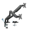 MXG LED Stand BMA-24U Dual Monitor Premium Aluminum Spring-Assisted With 3.0 USB
