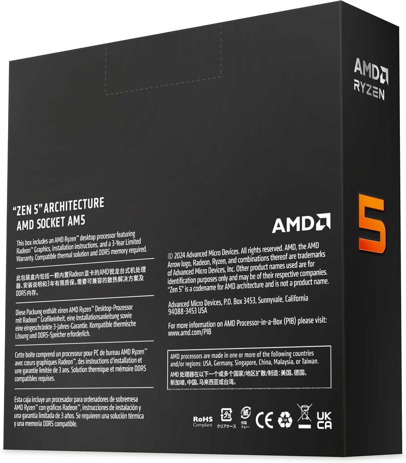 Amd Processor Ryzen 5 9600x Tray