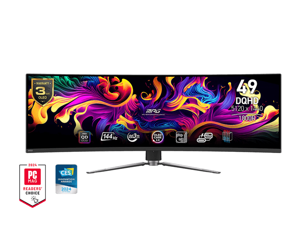 MSI Led Monitor MPG 491CQPX 49 Inch Curved QD-OLD 144HZ 4K DQHD 0.03ms GtG