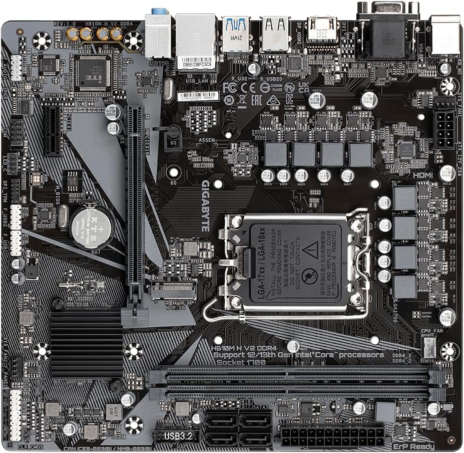 Gigabyte Motherboard H610m h V2 Ddr4