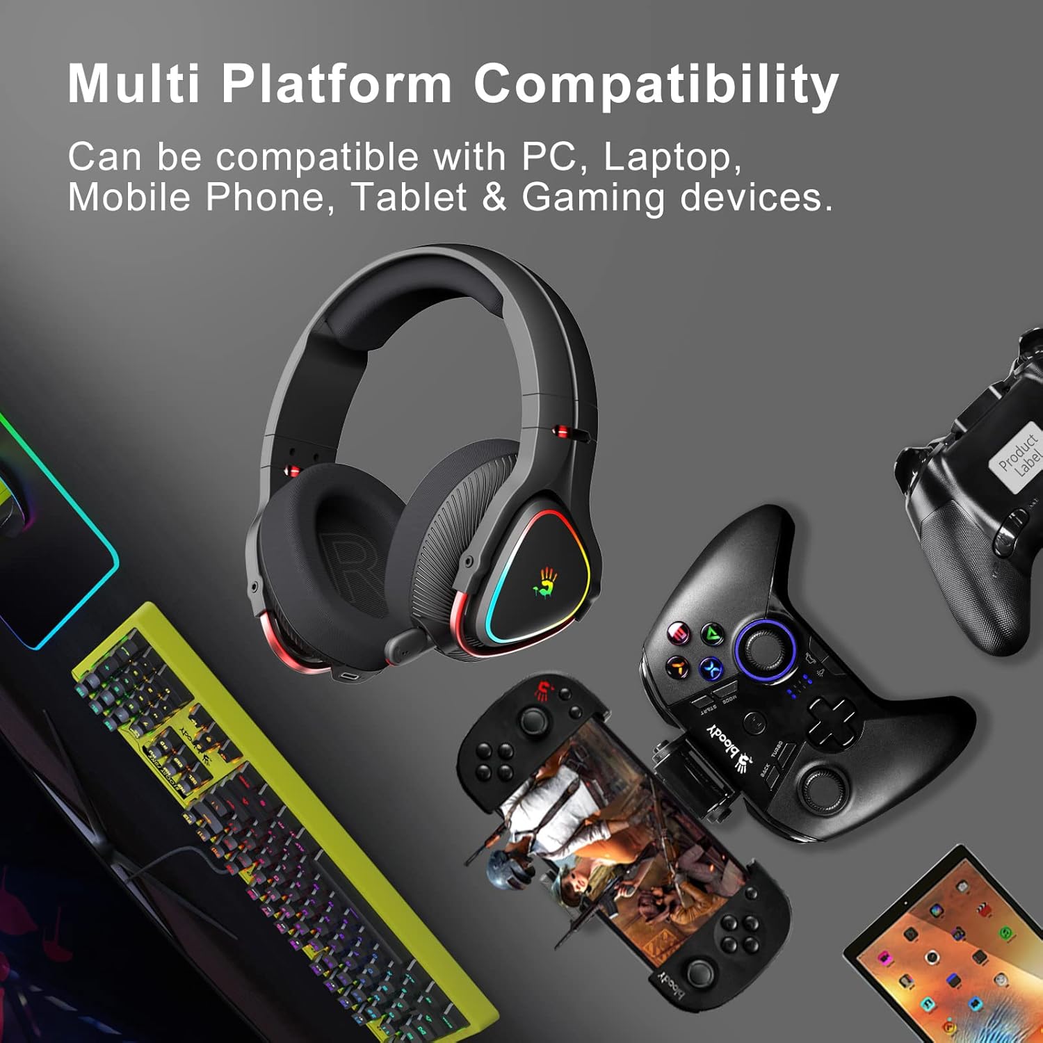 Bloody Headset MR710 Tri Mode Wireless Gaming RGB Headset