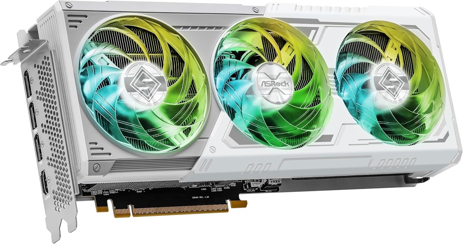 ASRock Graphic Card Intel Arc B580 Steel Legend 12GB OC Triple Fan White