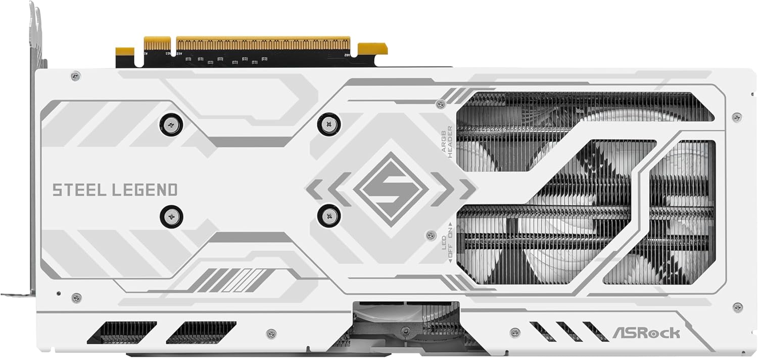 ASRock Graphic Card Intel Arc B580 Steel Legend 12GB OC Triple Fan White