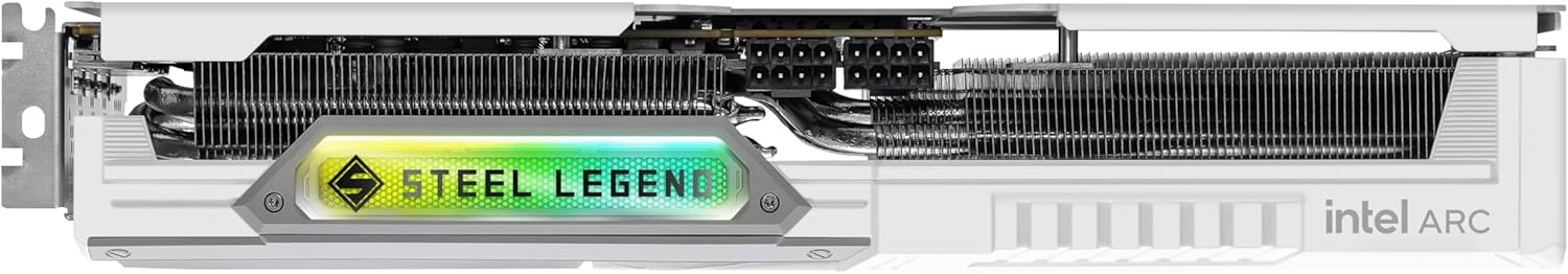 ASRock Graphic Card Intel Arc B580 Steel Legend 12GB OC Triple Fan White