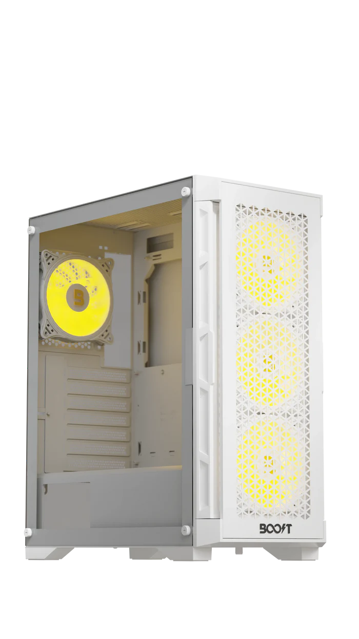 Boost Casing Enclosure Pro Series P300 with 4 ARGB Fans White
