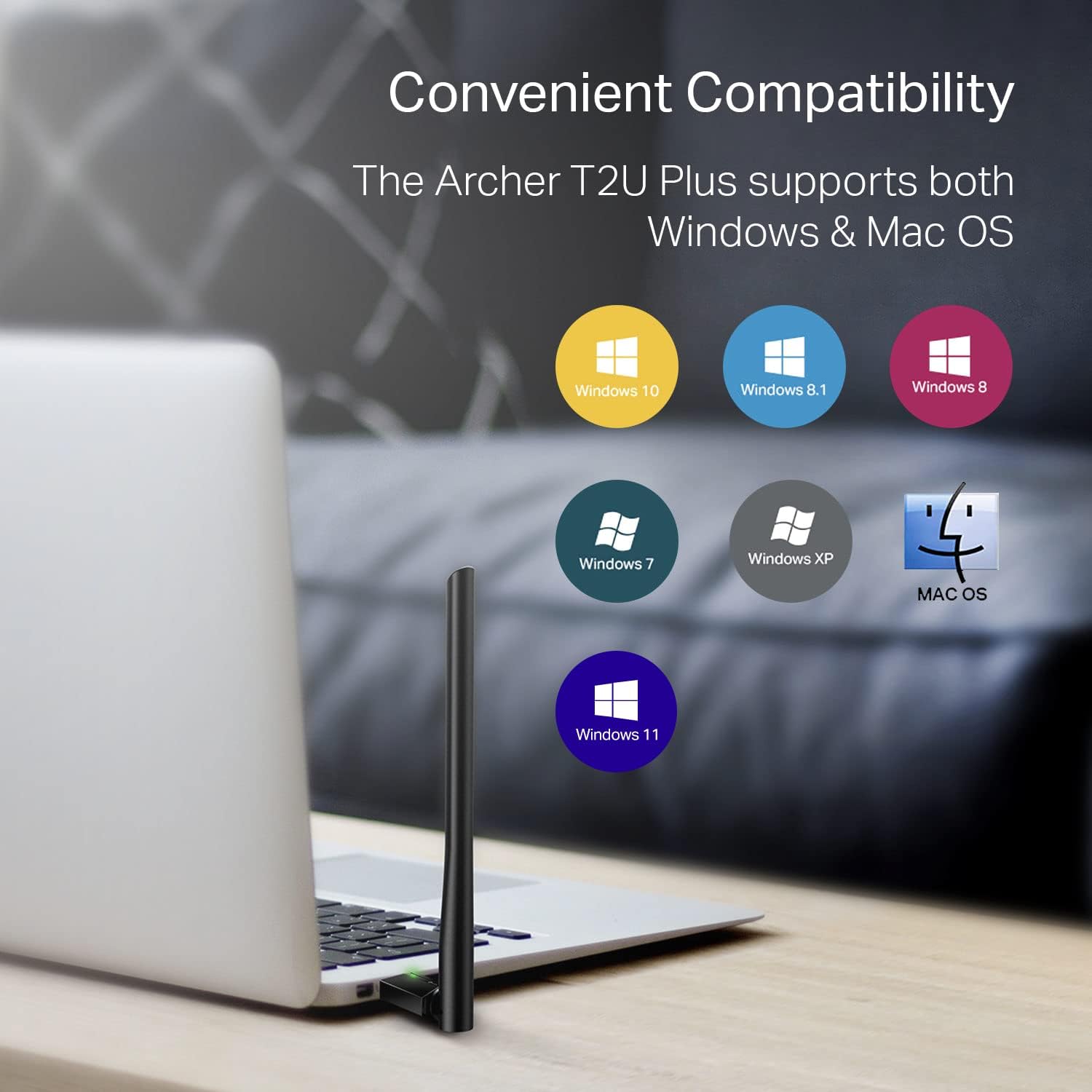 TP Link USB Adapter Archer T2U Plus AC600 Wireless Dual Band